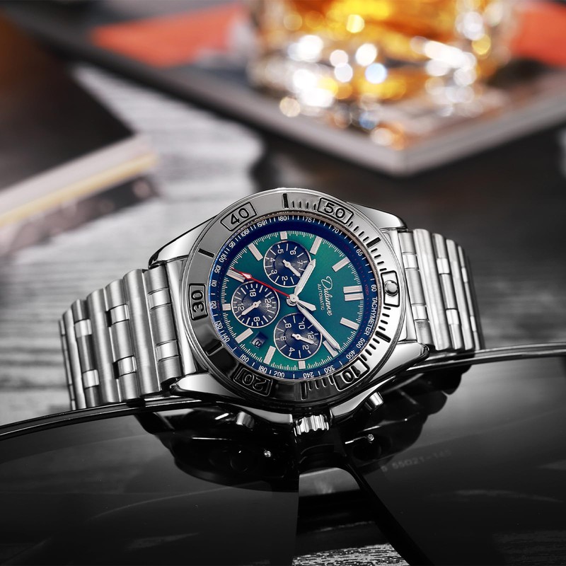 Men's Watch Automatic Winding Mechanical Movement Multi-Function Dial Design, Week
