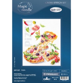 Magic needle Zweigart Edition Counted Cross Stitch Kit Pizza 23 x 27 cm