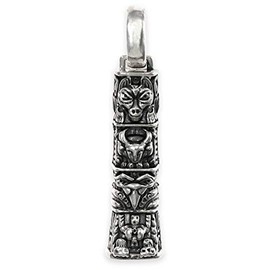 11g Heavy TOTEM POLE Pendant (Necklace) ~ Solid Sterling Silver Handmade UK
