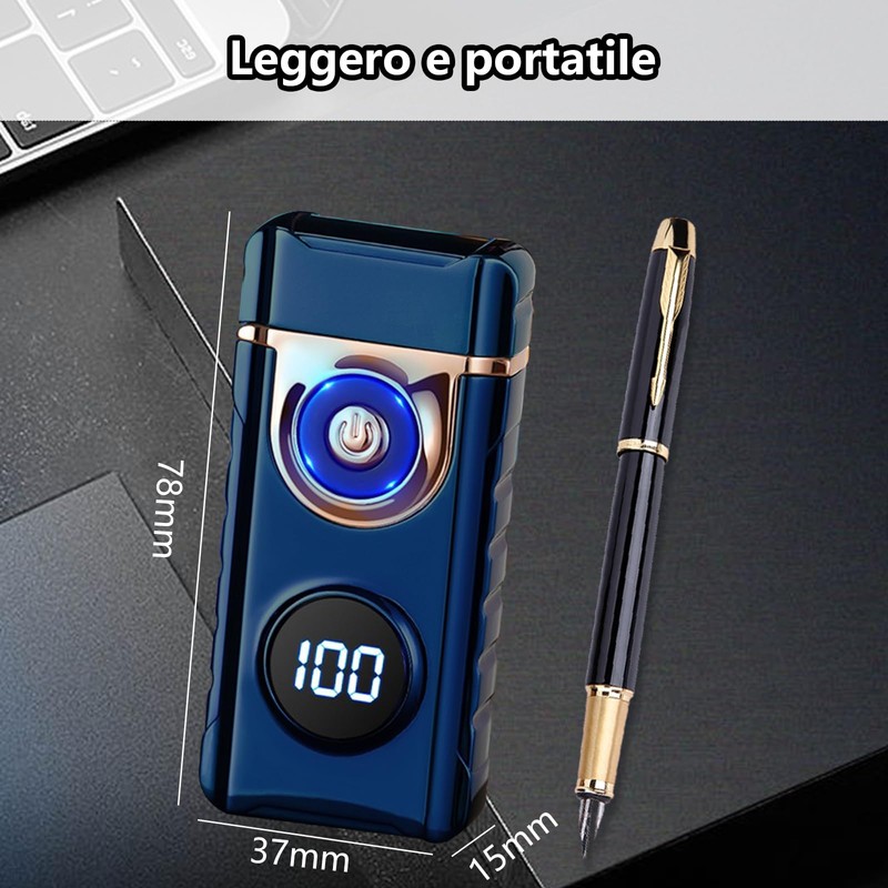 TIKIUKI Electric Lighter Dual Arc Lighter Plasma Metal Flameless Lighters