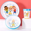 Cocomelon 3pcs Bicolor Premium Kids Dinner Tableware Set Plate, Bowl