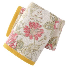 YiLUOMO Hand Towel Soft All-Over Flora Print 100% Cotton Muslin Gauze Lightweight & Breathable Decorative Hand Towels, 2-Piece 13"x29"
