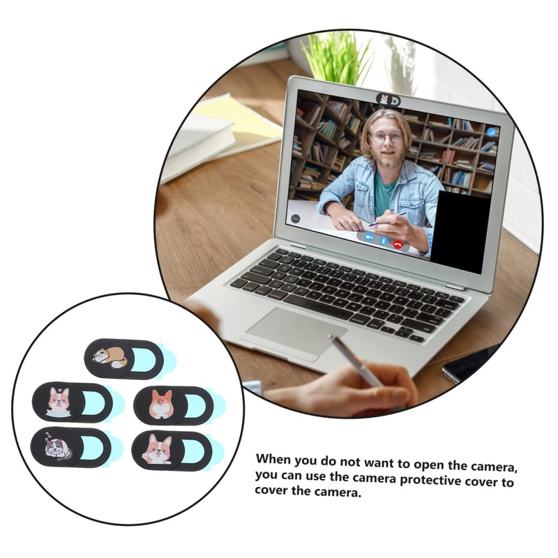 Operitacx 5Pcs Cat Pattern Webcam Cover Ultra Thin Privacy Protector