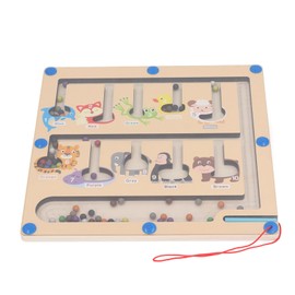 Magnetic Color and Number Maze Board Early Education Wooden Matching Counting Balls Puzzle Board Toy for Toddlers Kids