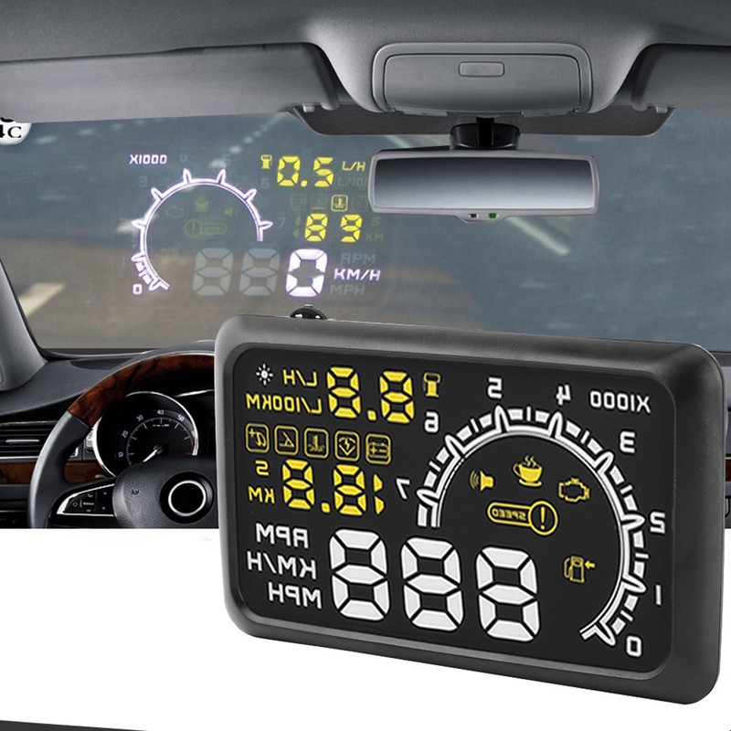 Head Up Display 5.5'' Screen Car HUD OBDII Interface Fuel