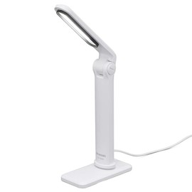 Iris Ohyama LDL-203H-W Desk Light, Compact, Lightweight, USB Powered, Stepless Dimming, Angle Adjustable, Includes Glare Guard, Energy Saving, 2000 lx, White