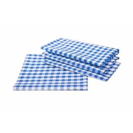 texpot Country House Napkins 50 x 50 cm Set of 6 Blue / White Checked 5 mm 100% Cotton
