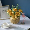 Eternal Blossom Rose Head Flowers with Stem, 50 Golden Artificial