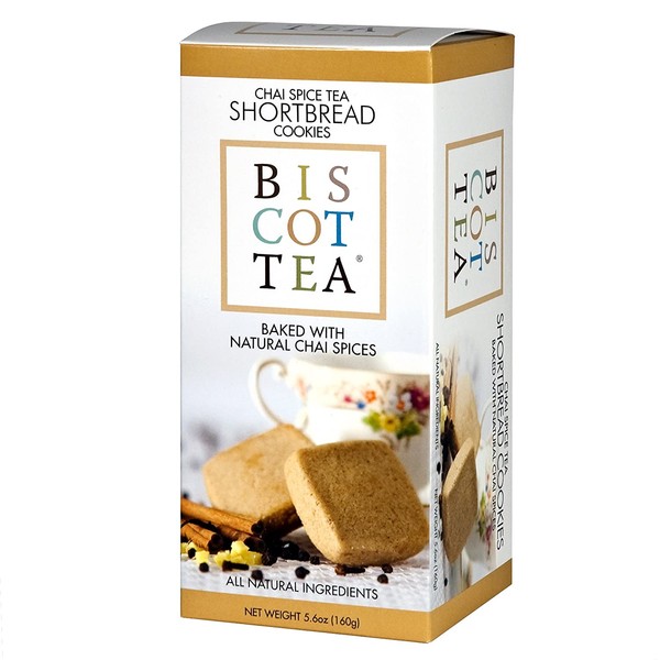 BISCOTTEA Chai Tea Shortbread Cookies (8 Cookies)