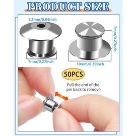 BARRU Pack of 50 Pin Safety Clasp, Pin Clasp Fastener Pins Craft for Fastening Clasp Lock Brooch Pins for Jewellery Brooch Pins Name Plate Crafts DIY