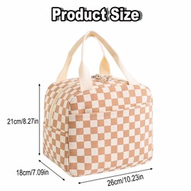 IONPSHG Insulated Lunch Bag for Kids & Adults Reusable Corduroy Lunch Box Tote, Leakproof Cooler Bag for Work, Office, School, Picnic, Travel, BBQ, Large Capacity & Cute Design (Coffee)