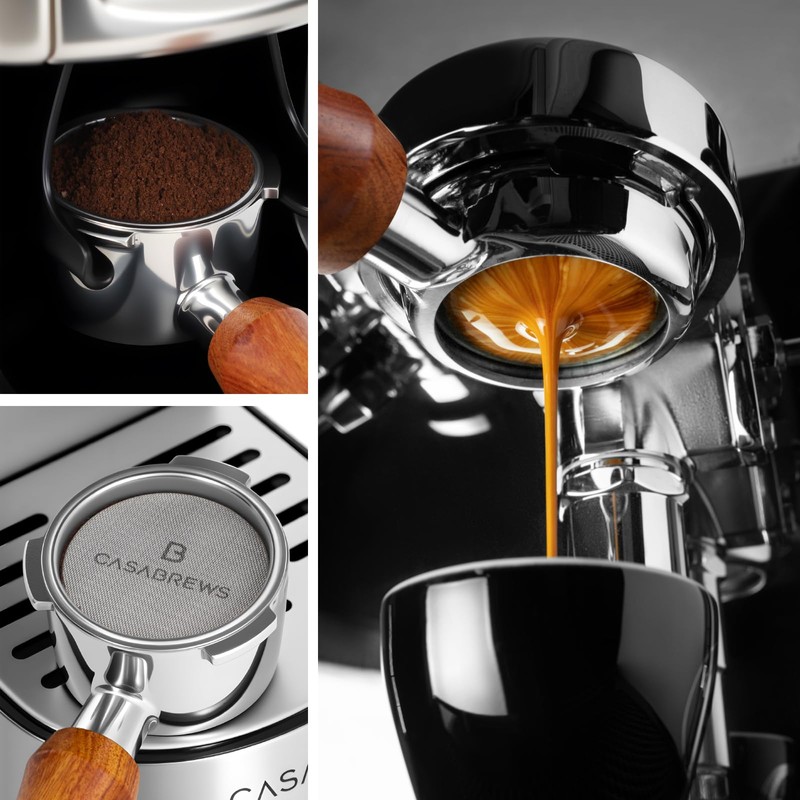 CASABREWS 51mm Bottomless Portafilter with Puck Screen & Filter Basket,