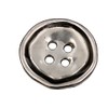 Hartmann-Knöpfe Pack of 6 Shiny Silver 4-Hole Buttons with Imperfect