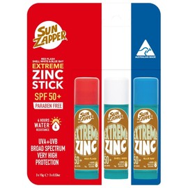 Sun Zapper Extreme Zinc SPF 50+ Stick Triple Pack (Red/White/Blue) 15g X 3