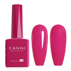 CANNI CANNI Hot Pink Gel Nail Polish, 1Pcs Neon Pink Gel Polish Pink Color Nail Polish Gel High Gloss Soak Off U V Gel Nail French Nail Manicure Salon DIY