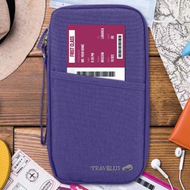Vinsani Family Travel Holiday Wallet Passport Holder & Document Organiser Case Men Women for Tickets, ID Card, Credit Cards, Currency Holder – Purple