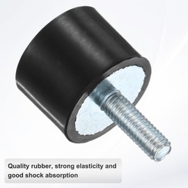 M METERXITY 4-Pack Rubber Mounts D20mmxH15mm Male/Female Vibration Isolators Cylindrical Shock Absorber W M5 x 15mm Studs for Air Compressor/Car/Pump/Boat/Garage Motor/Bobbins Rubber Isolators