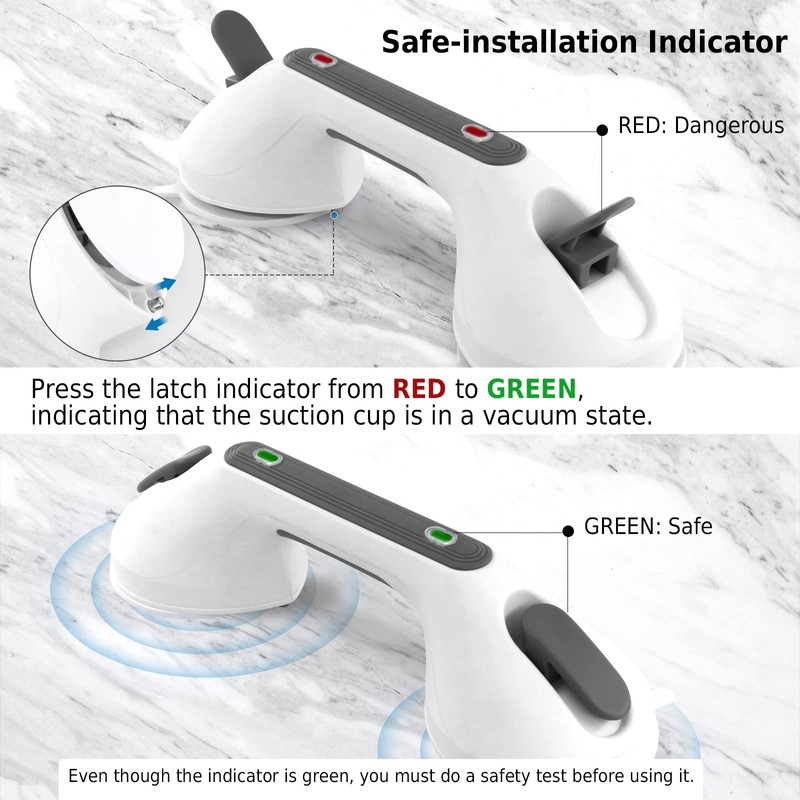 Newthinking Suction Grab Rails for Bathroom, Portable Suction Bathtub Handles