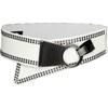 BlackButterfly Wide Elastic Stretch Retro Metal Interlock Buckle Belt (White,