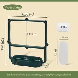 MultiValue Sink Strainer, Durable Multifunctional Kitchen Shelf Sink Strainer Holder with 50 Disposable Nylon Strainer Bags, Foldable Wipe Clean for Filtering Food Leftovers, Draining Fruits (White)
