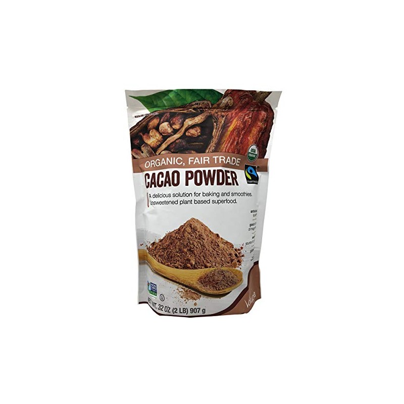 Volupta Organic & Fair Trade Unsweetened Super Food Cacao Powder,