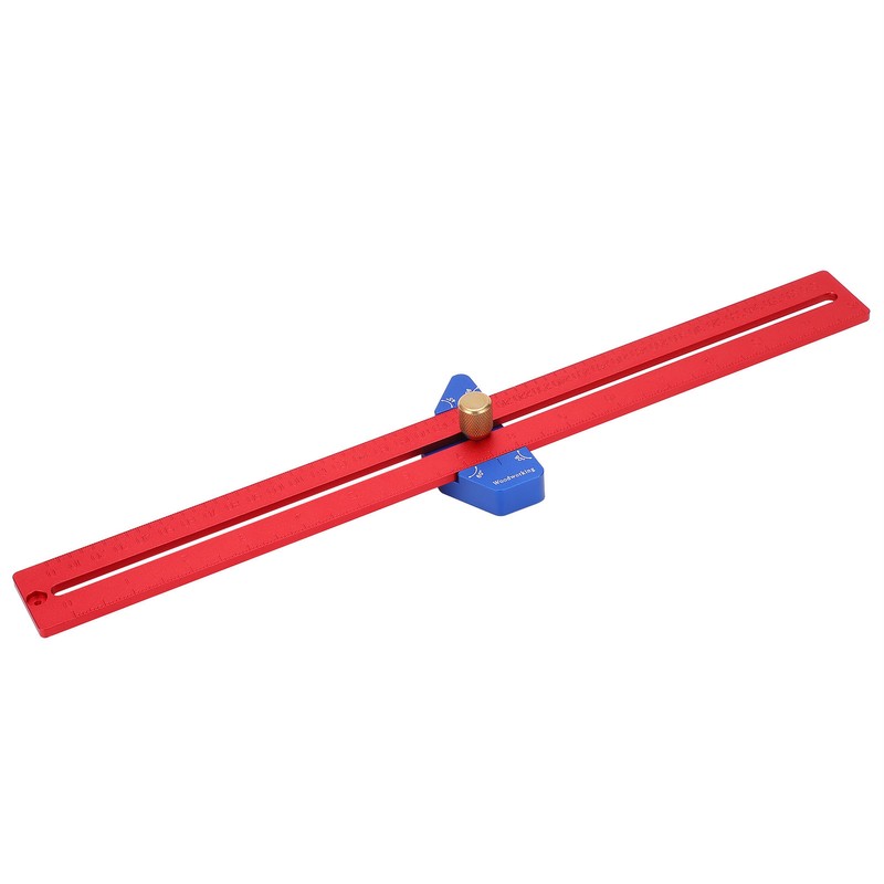 Woodworking T Square Ruler Aluminum Alloy Adjustable Angle Scriber Carpentry