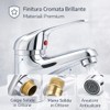 Rubinetto Miscelatore per Lavabo con Finitura Cromata Brillante | Kit