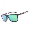 Pepper's Lifestyle Polarized Rectangular Sunglasses, Matte Black W. Rubber Finish