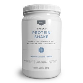 IsaLean Protein Shake Complete Superfood Meal Replacement for Maintaining Healthy Weight and Lean Muscle Growth with 24 Vitamins and Minerals-29.6 oz - 14 Meal Canister Natural Creamy Vanilla