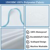 youngseahome White Fabric with Aqua Scalloped Border Shower Curtain,Boho Chic