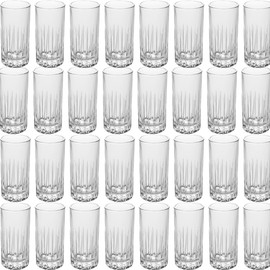 LEMONSODA High-end Crystal Cut Collins Glasses - Crystal Cut Traze Collins Glass - Elegant Glassware Set - Housewarming Gifts - Drinking Glasses for Water, Cocktails (Set of 36-11.5oz) [2093]