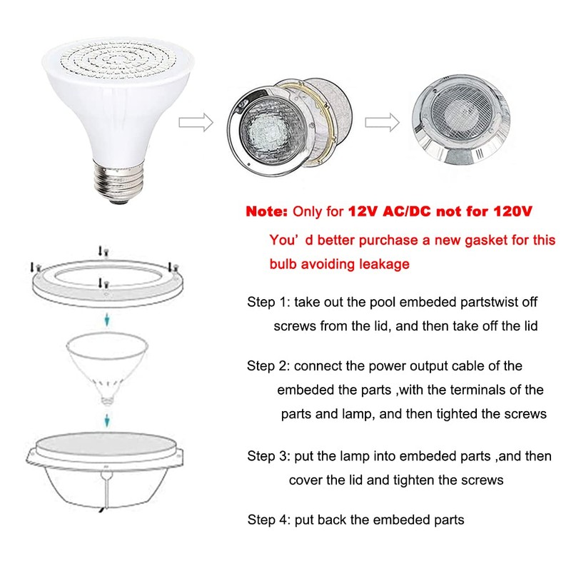 12V LED Spa Light Bulb Daylight White 15W 1500Lumen 6000k