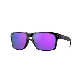 Oakley OO9102 Sunglasses Bundle: OO 9102 HOLBROOK 9102K6 Holbrook Matte Black Prizm Vio and Large Black leash Accessory kit