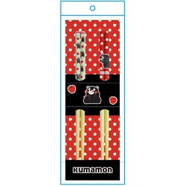 Yamani 9471 Kumamon Chopsticks Set, 1.0 x 2.8 inches (2.5 x 7 cm), Black