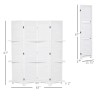 67" 4-Panel Portable White Folding Room Divider Wooden Privacy Screen