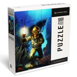 Lantern Press 1000 Piece Jigsaw Puzzle, Diver Scene