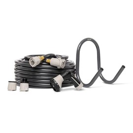 HOSELINK 100ft 5/8" Superflex PVC Garden Hose with Hanger Pack, Kink-Resistant, Easy Install, Includes Quick-Connect Fittings and 8-Pattern Spray Nozzle