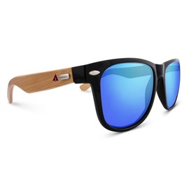 Treehut Ebony Wood Sunglasses for Men and Women - 52mm Lens Retro Polarized Sunglasses with UV Protection for Outdoor Activities - Lightweight Wood Frame Sunglasses for Men with Gift Box