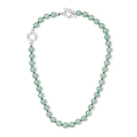 GAVU Women's Choker Necklace with Crystal Beads and Stainless Steel OT Clasp Pearl Necklace for Women, Stone, Aventurine
