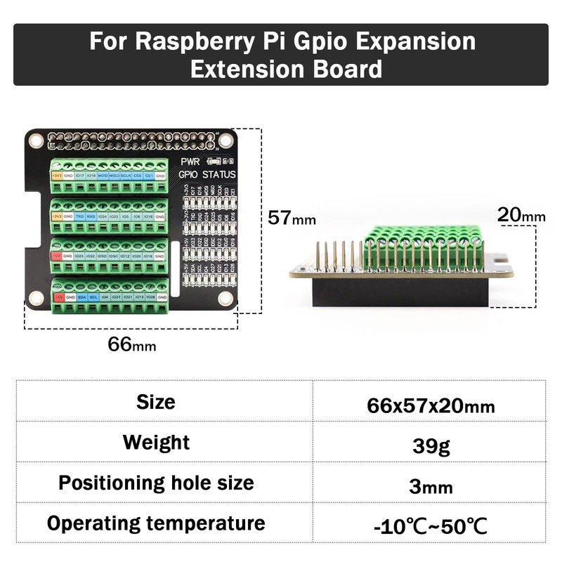APKLVSR Screw Terminal Block Breakout Board Hat for Raspberry Pi