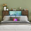 GiftGo Queen Size Headboard with 4 Fabric Storage Drawers Charging
