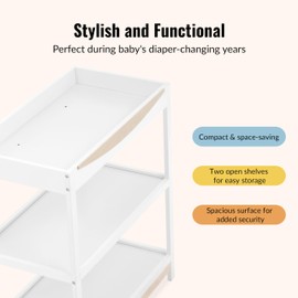 Dream On Me Emerson Baby Changing Table, White & Vintage White Oak