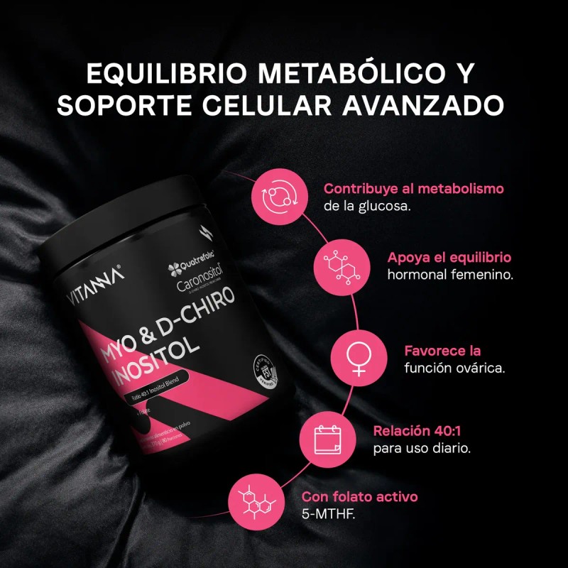 Myo Inositol Chiro Ácido Fólico 2400mg 120 Caps
