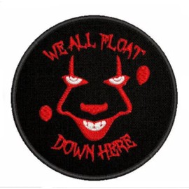 It Horror Movie Pennywise The Dancing Clown Patch (3") Embroidered Iron on or Sew-on Badge "We All Float Down Here" Souvenir Emblem DIY Costume Jacket Backpack Gift Patches