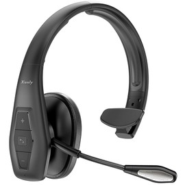 Xuuly Auriculares Bluetooth Inalámbricos con Micrófono, Micrófono de Doble Cancelación de Ruido y Botón de Silencio, 60Horas,para Conduzca, Viaja, Reuniones o Trabajo