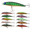 10pcs/lot Hard Minnow Lure Baits 3D Fish Eyes Laser Line