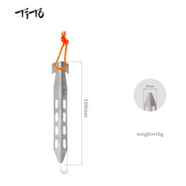 TiTo Titanium Outdoor Tent Pegs,6 Pack Ultralight V-Shaped Tent Stakes Pegs Windproof Tent Nail Pegs with Carrying Pouch for Hiking Gardening/Canopy Camping Stakes(14 * 14 * 160MM Silver)