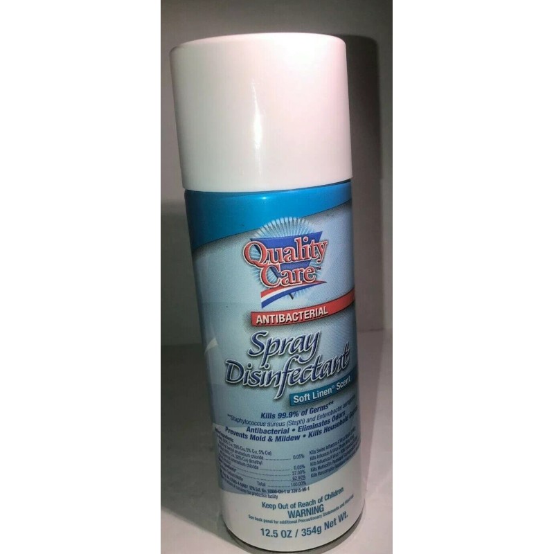 Quality Care Spray Antibacterial Linen Scent-Kills 99.9% Germs-1ea 12.5oz Can-SHIP