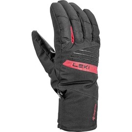 LEKI Unisex Space GTX Gloves, Black-Red, 10.5