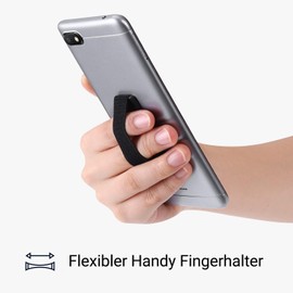 CLM-Tech Smartphone Fingerhalter 3er Set Einhandbedienung, 3 x Handy Halterung, Handygriff selbstklebend, Fingerhalterung Handy Silber Gold Schwarz